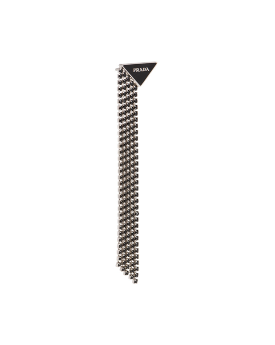 Prada Prada Symbole Pendant Right Earring Negros | 0796-NAIMW