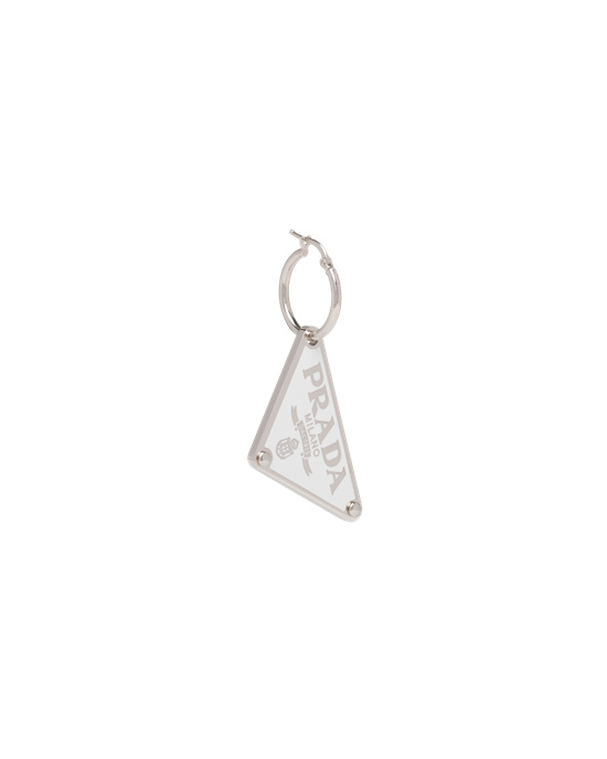Prada Prada Symbole Pendant Right Earring Blancos | 6935-TDGWA