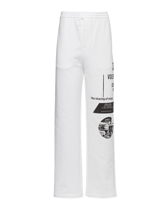 Prada Printed Algodon Fleece Pants Blancos Negros | 6759-INJQV