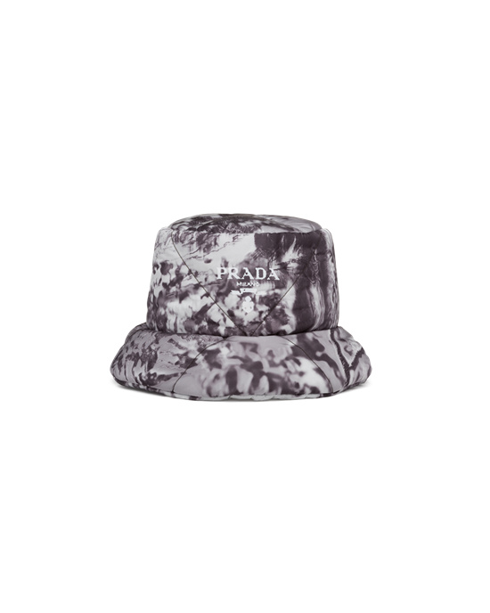 Prada Printed Re-nylon Bucket Hat Cloudy Gray | 3640-HKJTD
