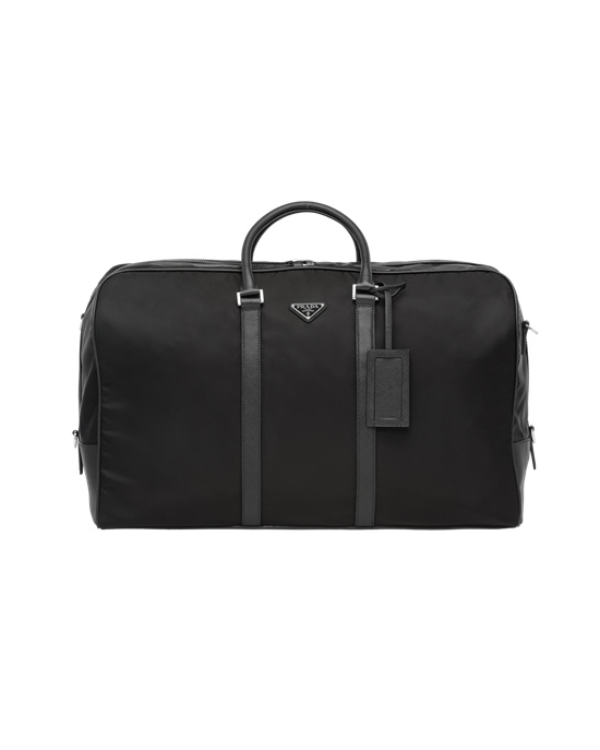 Prada Re-nylon And Saffiano Cuero Duffle Bag Negros | 2738-ZUXKS
