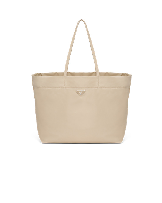 Prada Re-nylon And Saffiano Cuero Tote Bag Beige | 6093-AEJUF