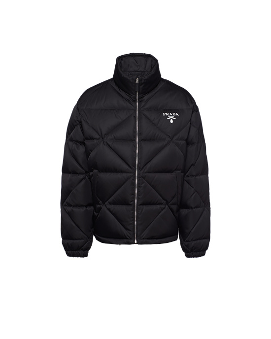 Prada Re-nylon Down Jacket Negros | 9746-QLOHG