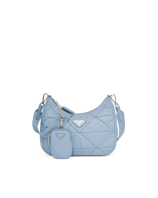 Prada Re-nylon Padded Hobo Bag Celeste | 2834-WPSVQ