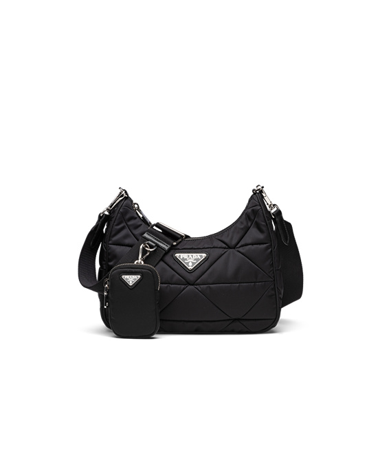 Prada Re-nylon Padded Hobo Bag Negros | 0967-KOQXW