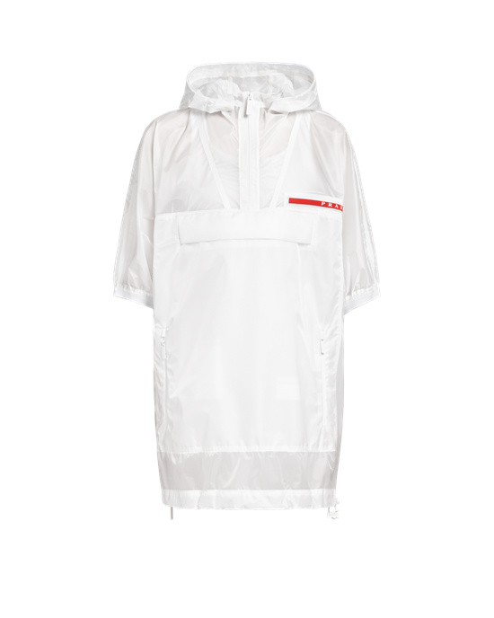 Prada Ripstop Encapuchado Raincoat Blancos | 3086-FNZCB