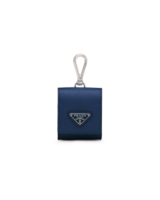 Prada Saffiano Cuero Airpods Case Bluette | 6095-GBZWV