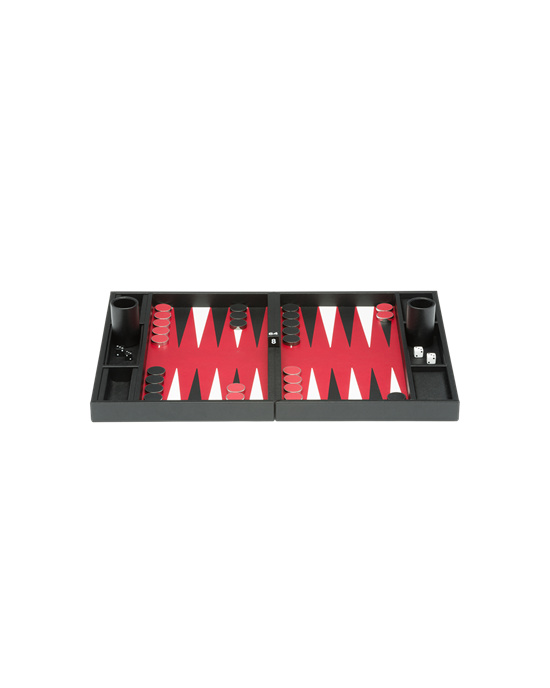 Prada Saffiano Cuero Backgammon Set Negros | 0217-SQVCU