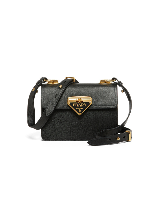 Prada Saffiano Cuero Bag Negros | 3197-TNUMJ