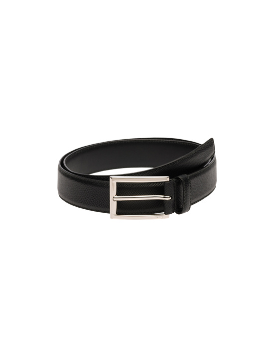 Prada Saffiano Cuero Belt Negros | 5970-VWHDM