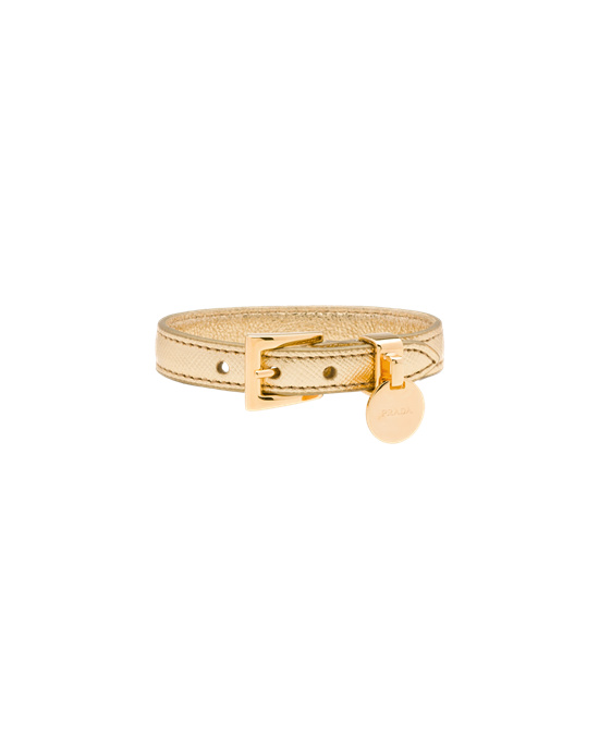 Prada Saffiano Cuero Bracelet Plateadas | 5837-GJUFT