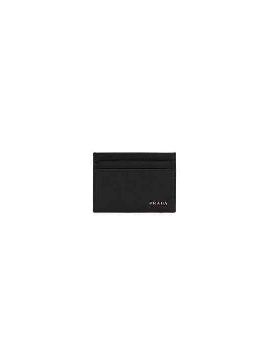 Prada Saffiano Cuero Card Holder Negros | 3540-PKHAV