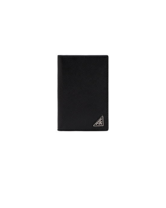 Prada Saffiano Cuero Card Holder Negros | 8491-BQOFN