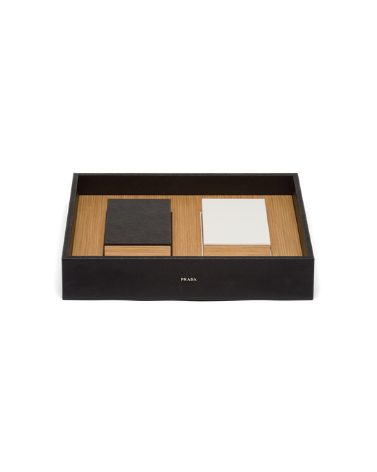 Prada Saffiano Cuero Go Set Negros | 3820-ZCOYX