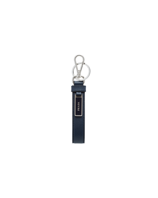 Prada Saffiano Cuero Keychain Azules | 1405-NRIUM