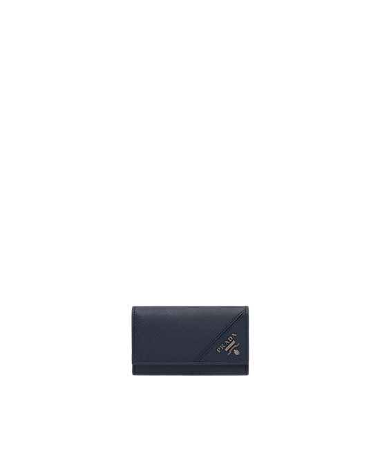 Prada Saffiano Cuero Keychain Azules | 5498-MNGHR