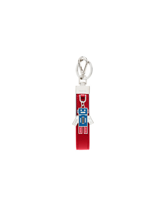 Prada Saffiano Cuero Keychain Rojos | 7620-TOWGX