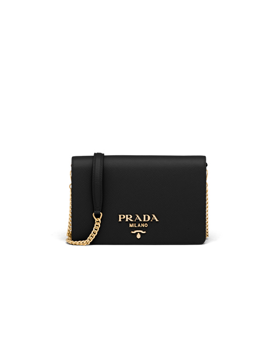 Prada Saffiano Cuero Mini Bag Negros | 4192-FHUOW