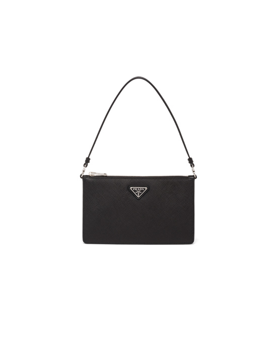 Prada Saffiano Cuero Mini Bag Negros | 7891-EJIWA