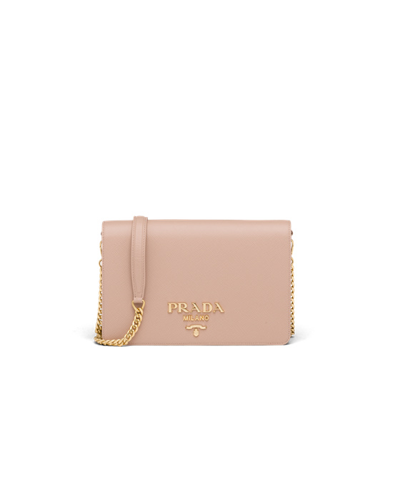 Prada Saffiano Cuero Mini Bag Rosas | 3286-GCYZK