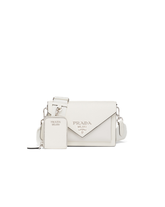Prada Saffiano Cuero Mini Envelope Bag Blancos | 2138-OAVTB