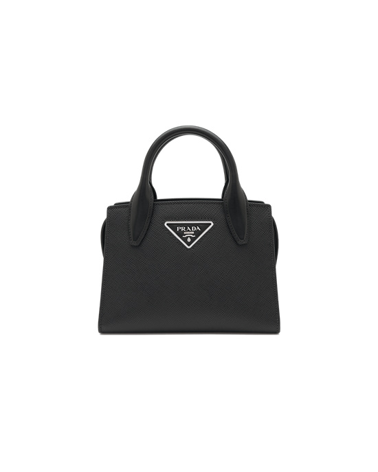 Prada Saffiano Cuero Prada Kristen Handbag Negros | 1289-BEGRH