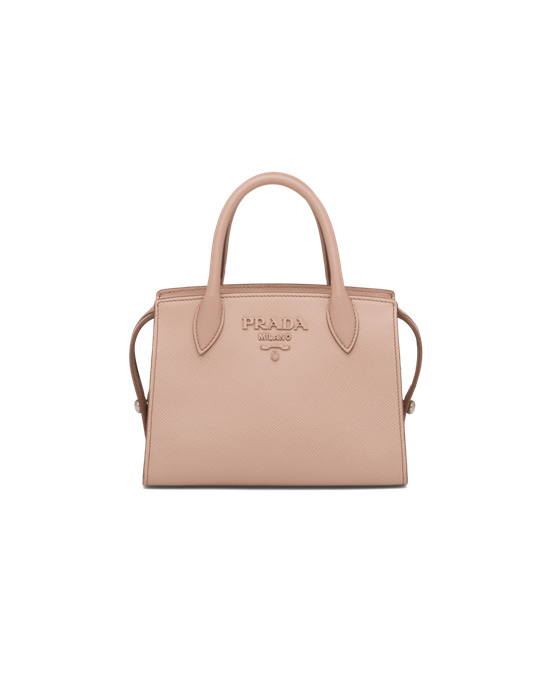 Prada Saffiano Cuero Prada Monochrome Bag Rosas | 4370-RYAPB