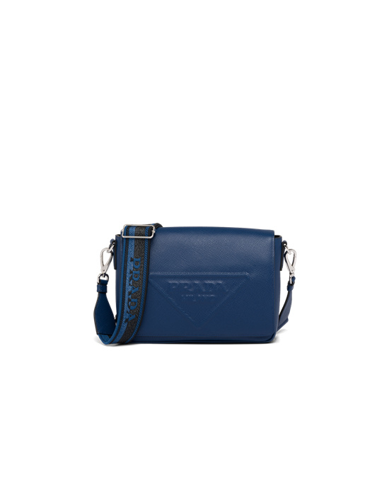 Prada Saffiano Cuero Shoulder Bag Bluette | 9261-MDPYU