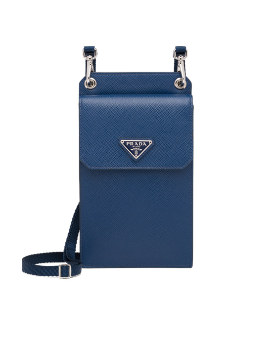 Prada Saffiano Cuero Smartphone Case Bluette | 3892-NSPAH