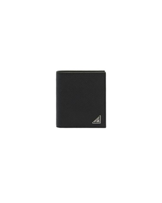 Prada Saffiano Cuero Wallet Negros | 1345-MGRQB