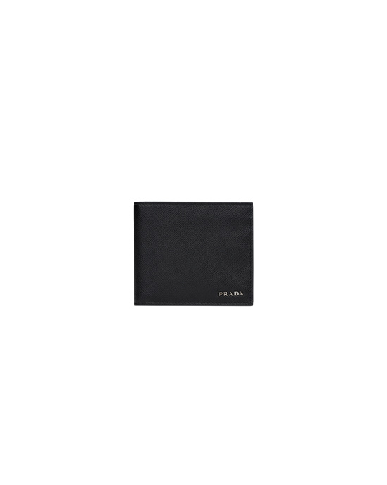 Prada Saffiano Cuero Wallet Negros | 1562-PFOJY