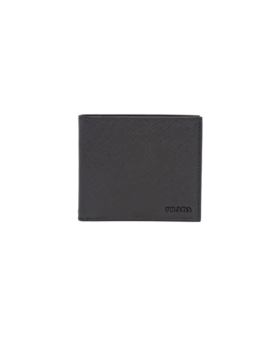 Prada Saffiano Cuero Wallet Negros | 6714-ARIBN