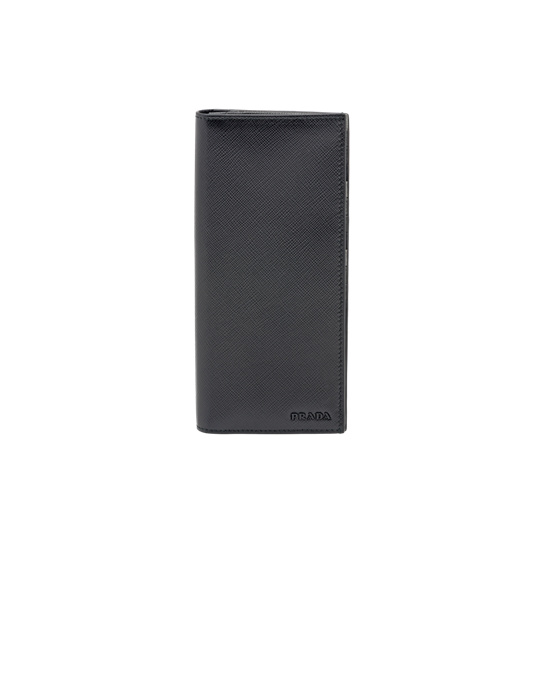 Prada Saffiano Cuero Wallet Negros | 8150-NJVED