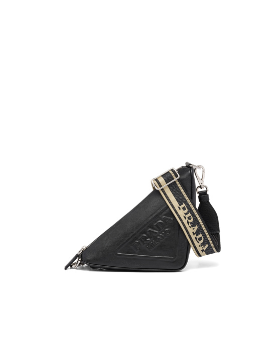Prada Saffiano Prada Triangle Bag Negros | 2764-UFXGO