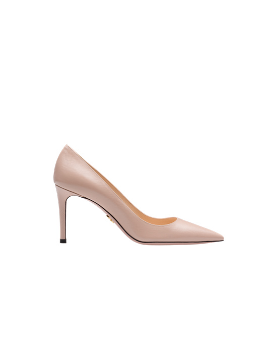 Prada Saffiano Textured Charol Cuero Pumps Rosas | 9517-WGVNC