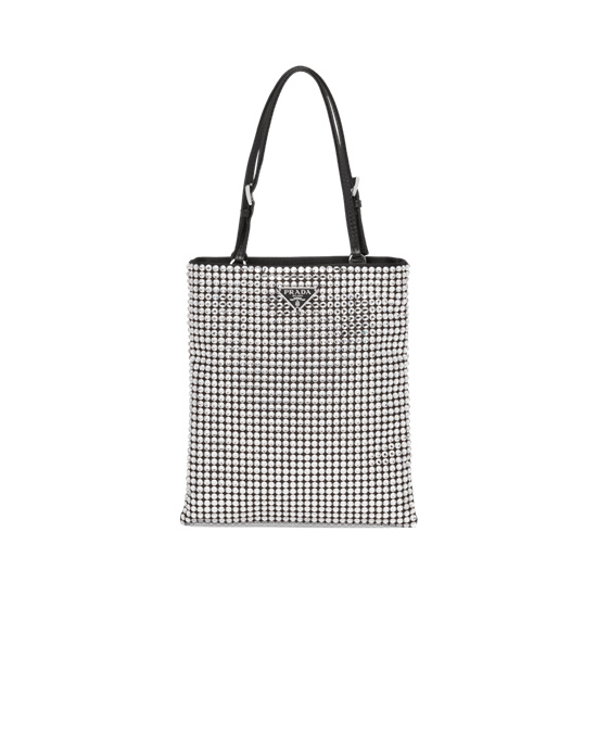 Prada Satin Handbag With Decoration Crystal | 7412-VCMOS