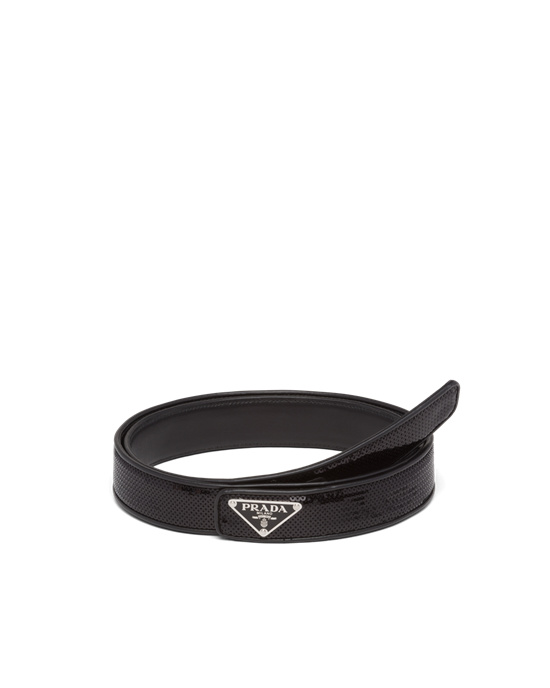 Prada Sequin Belt Negros | 5128-INWBK