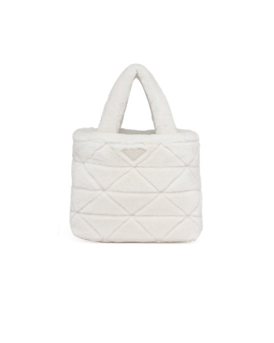 Prada Shearling Tote Blancos | 3016-PYIKU