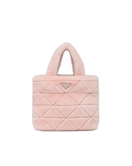 Prada Shearling Tote Rosas | 6721-OQKRH