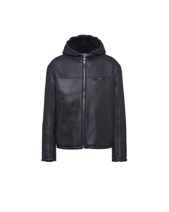 Prada Sheepskin Blouson Jacket Azul Marino | 8934-PZSBV
