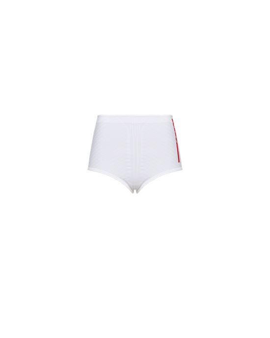 Prada Soft Rec Polyester Shorts Blancos Negros | 5280-YHZSW