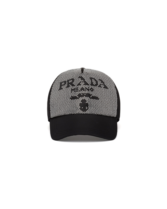 Prada Studded Re-nylon Baseball Cap Negros | 0574-XZHGP