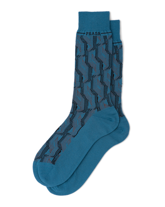 Prada Superfine Wool Ankle Socks Turquesa | 5763-LVEWQ