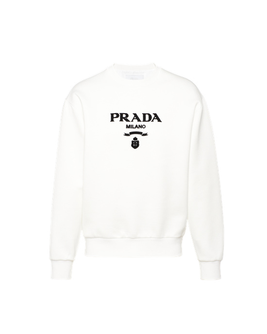 Prada Technical Algodon Sweatshirt Blancos | 1924-RYNLZ