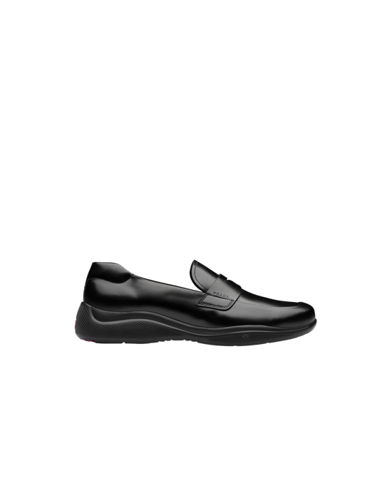 Prada Toblach Brushed Cuero Slip-on Sneakers Negros | 5082-MOBWN