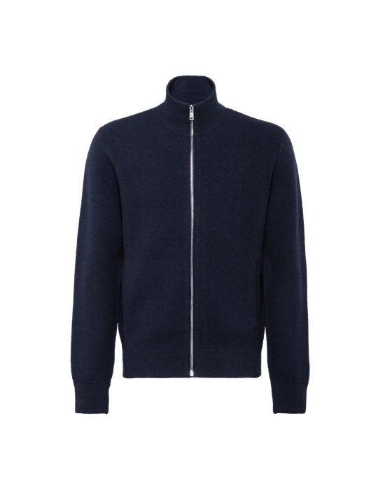 Prada Wool And Cashmere Cardigan Azul Marino | 1970-YFTOE