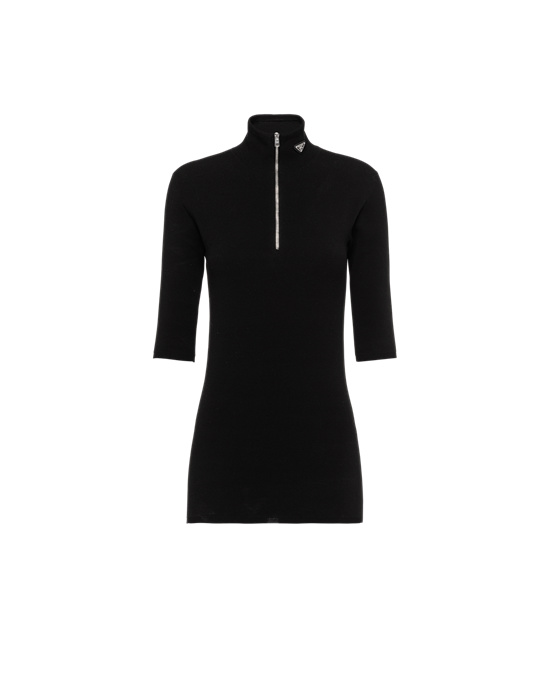 Prada Wool And Viscose Turtleneck Sueter Negros | 9381-FLQGT