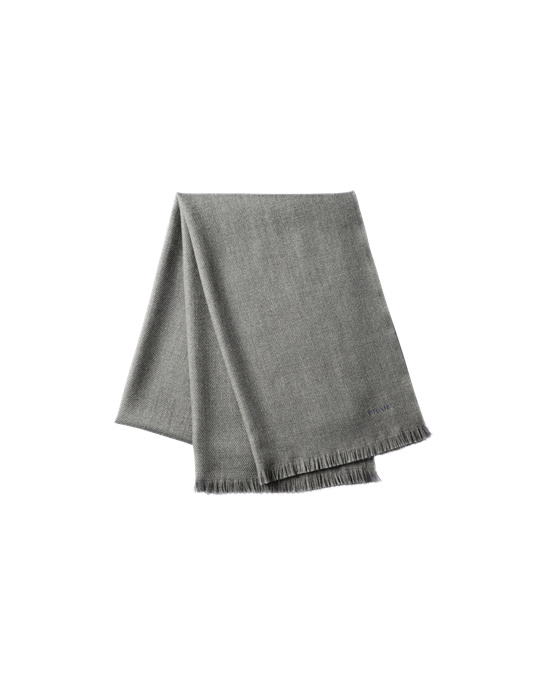 Prada Wool Twill Scarf Slate Gray | 8721-TUNHG