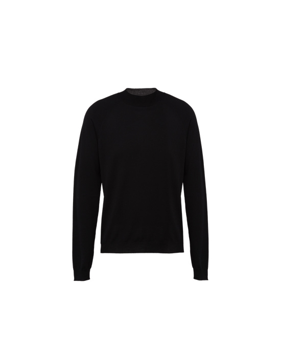 Prada Worsted Wool Turtleneck Sueter Negros | 3482-FGMWI