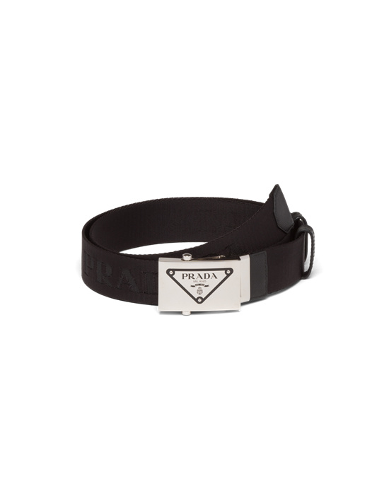 Prada Woven Nylon Belt Negros | 1904-CQTRJ